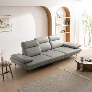 [다우닝] 플랫 4인 스윙 전체 천연 면피가죽 소파