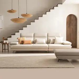 [다우닝] 플랫 4인 스윙 전체 통가죽 소파