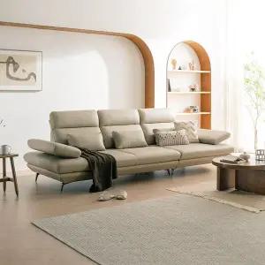 [다우닝] 플랫b 4인 스윙 전체 천연가죽 소파+스툴