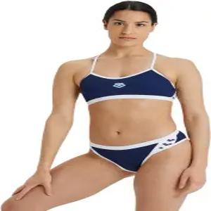 아레나 퍼포먼스 콘 솔리드 여성용 투피스 수영복 크로스백 맥스라이프 비키니 수영장 트레이닝복