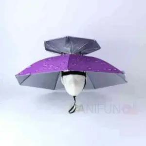 2단 우산모자 중 퍼플 모자햇빛가리개 귀여운우산