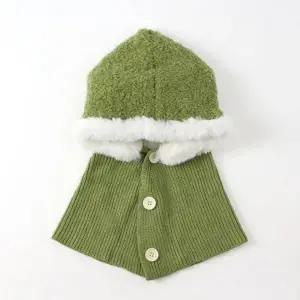 ( )후드 그린 기모 목토시 방한용품 니트 단추형 넥워머 겨울 방한 목토시 목도리 넥워머 용품