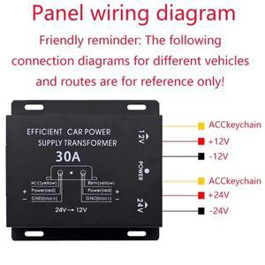 24V를 12V로 변환하는 차량용 스텝다운 전원 컨버터 (트럭, 버스, 서브우퍼, 냉장고 개조용)