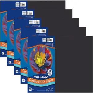 트루레이 건설 용지 검은색 12인치 x 18인치 팩당 50매 5팩