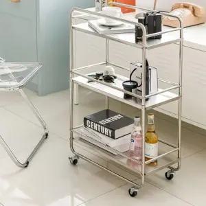 GDM 3단 스테인레스 이동식 선반 트롤리 카트 WF107A4