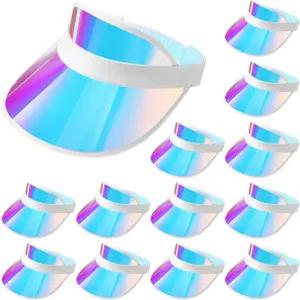 여성 남성 골프 비치 파티 야외 스포츠 활동 테니스를 위한 화려한 투명 자외선 차단 모자 12개 여름용 캡