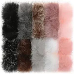 모자용 인조 모피 폼 20개 - 신축성 루프가 있는 4.5인치 푹신한 DIY 뜨개질 모자 폼폼 신발 스카프용