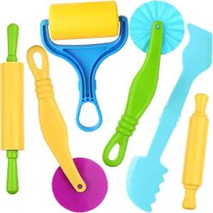 점토 및 반죽 도구 6피스 용 기본 세트 다양한 롤링 핀 롤러 커터