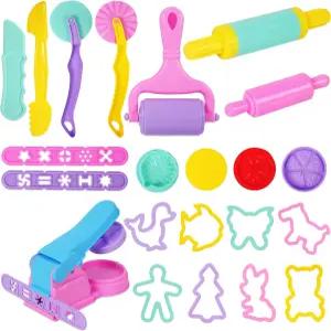 용 오운 나나 도우 도구 세트 - 동물 커터가 포함된 22개의 PCS 마카롱 컬러 놀이 3-8세용 세트(랜덤 컬러)