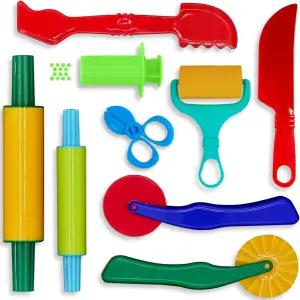 DIMROM 클레이 앤 플레이 도우 도구 6종 세트 - 3세 이상 (6개)