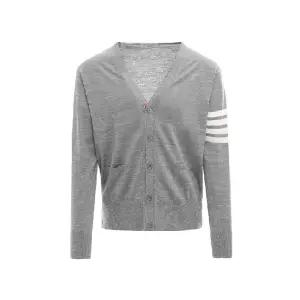 26SS 사선 완장 클래식 메리노 울 가디건 페일그레이 MKC002A Y1014 058