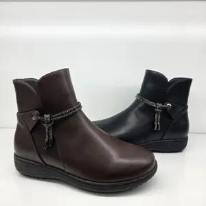 엘칸토 M백화점 여성장식 퍼 앵클부츠 털 보석 장식 여성 컴포트 앵클 부츠