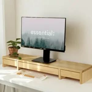 서랍형 모니터 받침대 1000 책상 테이블 선반 서랍형 받침대 3서랍형 원목