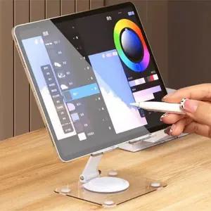 블루홀 투명 아크릴 360도 회전 접이식 태블릿거치대