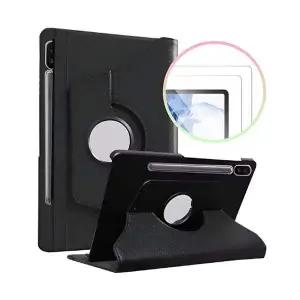 [골드스마일]갤럭시탭A8 10.5 회전 케이스+강화유리 2매 세트