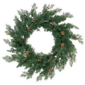 2개 20인치 인조 노퍽 소나무 크리스마스 화환 - 리얼 터치, 내후성, 현관문/창문/실내 실외용, 대형 그리너리 화환(20인치)