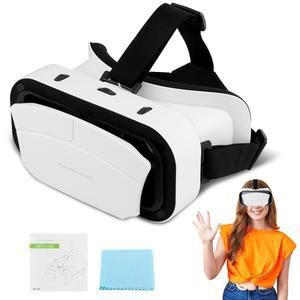 가상 현실 고글, 광각 렌즈가 장착된 3D VR 안경 조절 가능한 VR 가상 현실 헤드셋, 성인용 범용 3D VR 헤드셋, 휴대폰 영화 게임용 HD 고글