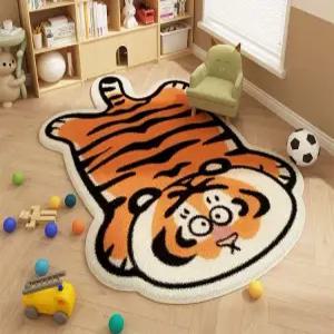 호랑이 러그 아이방 북유럽 누운 원형 미끄럼방지 거실