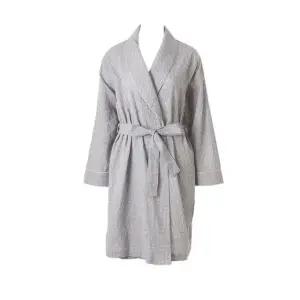 [갤러리아] 얇고 부드러운 코튼 선염 그레이 체크 여자 로브가운(WRB2513W PK)