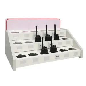 무전기 보관함 12 슬롯 스틸우드 디자인 현장용 수납함