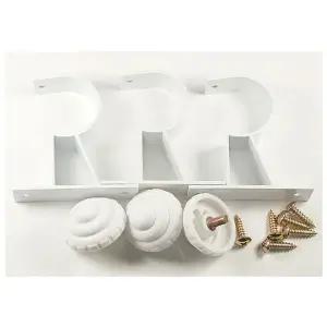 [골드스마일]백색 커튼브라켓 3p세트 35mm 알미늄