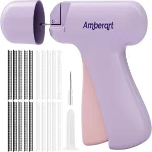 옷용 스티치 건 휴대용 퀵 의류 고정기 미니 재봉 키트 태그 건에는 바늘 2개 검은색 패스너 1000개 흰색