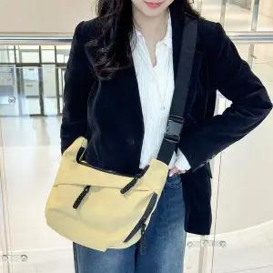 여성 길이조절 호보 알찬수납 무지컬러 자크 크로스백