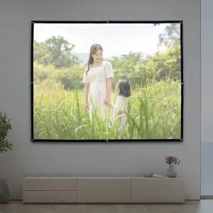 [에이치플러스몰]빔프로젝터 스크린 모바일 접이식 203x152cm 이동식스크린