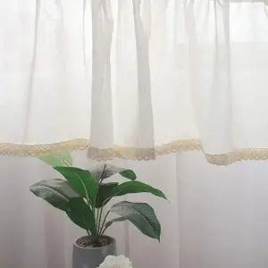 [콩심팥심]린넨 부엌 커튼 창문가리개 가리개 숏 커버 리넨바란스커튼