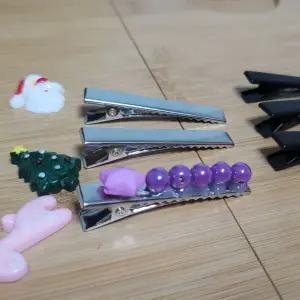 헤어핀부자재 납작 민자 메탈집게핀 실버 5P