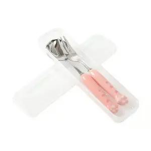 휴대용 숟가락 포크 세트 디저트숟가락 핑크 스텐포크수저세트