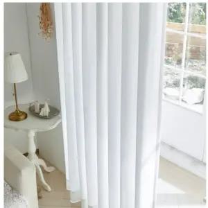 뷰하우스 거실 원톤 핀형 암막커튼 대형 스노우화이트