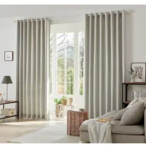 뷰하우스 암막 커튼 원톤 아일렛 중형 글로시그레이