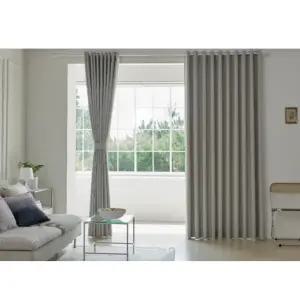 뷰하우스 암막 커튼 그레인 양면 아일렛 대형 그레이
