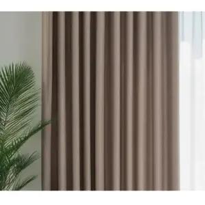 뷰하우스 거실 암막 커튼 헤이즐 린넨 대형 브라운