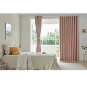 뷰하우스 침실 거실 암막 커튼 그레인 양면 대형 핑크