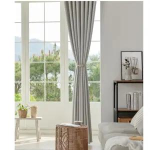 뷰하우스 원톤 핀형 암막 커튼 특대형 글로시그레이