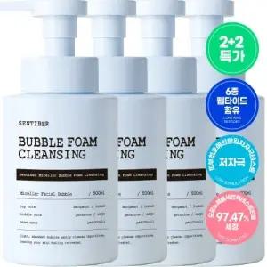 3+1 센티베르 미셀라 대용량 폼클렌징 500ml 약알칼리 클렌징폼 세안제 폼클렌저 거품