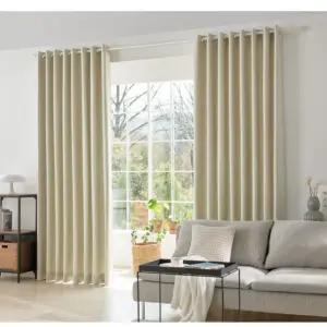 뷰하우스 암막 커튼 거실 원톤 아일렛 중형 애쉬카키