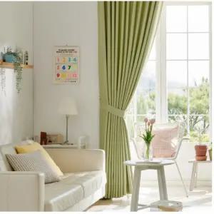 뷰하우스 사계절 암막 커튼 원톤 핀형 중형 애플그린