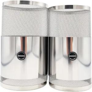 KKDUCK 후카 금속 바람 커버 - 2가지 크기 내구성 있는 메쉬 디자인 우아한 실버 마감 실내외 사용을 위한