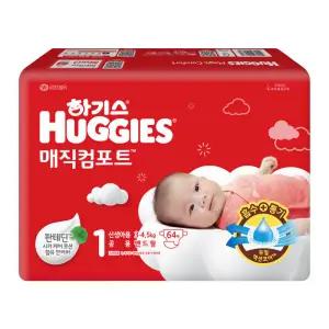 2024 하기스 매직컴포트 밴드 1단계 신생아 공용 64매 1팩 444544