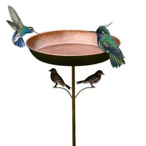 스탠드 버드피더 새 야외용 금속 정원 앵무새 장식 조류 야외 모이통 새장