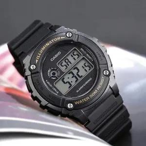 [신세계라이브쇼핑]카시오 W-216H-1B 남성 군인 학생 우레탄 디지털 손목 시계