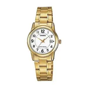 [신세계라이브쇼핑]카시오 LTP-V002G-7B 여성 라운드 아날로그 메탈 손목 시계