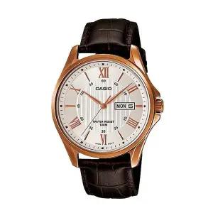 [신세계라이브쇼핑]카시오 MTP-1384L-7A 남성 라운드 아날로그 가죽 손목 시계