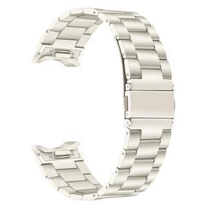 갤럭시 워치 7용 원클릭 밴드 6 40mm 여성용, 노 갭 스테인리스 스틸 시계 크림 골드 스트랩 7 FE 5 4 44mm