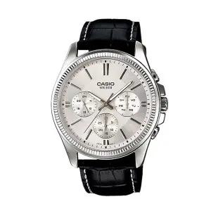[신세계라이브쇼핑]카시오 MTP-1375L-7A 남성 라운드 아날로그 가죽 손목 시계