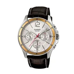 [신세계라이브쇼핑]카시오 MTP-1374L-7A 남성 라운드 아날로그 가죽 손목 시계