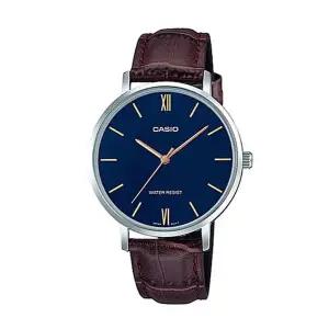 [신세계라이브쇼핑]카시오 LTP-VT01L-2B 여성 라운드 아날로그 가죽 손목 시계